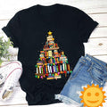 Book Christmas Tree Teacher Vintage T-Shirt, Christmas Shirt, Cute Christmas Gift, Reading Gift Shirt, Book Shirt