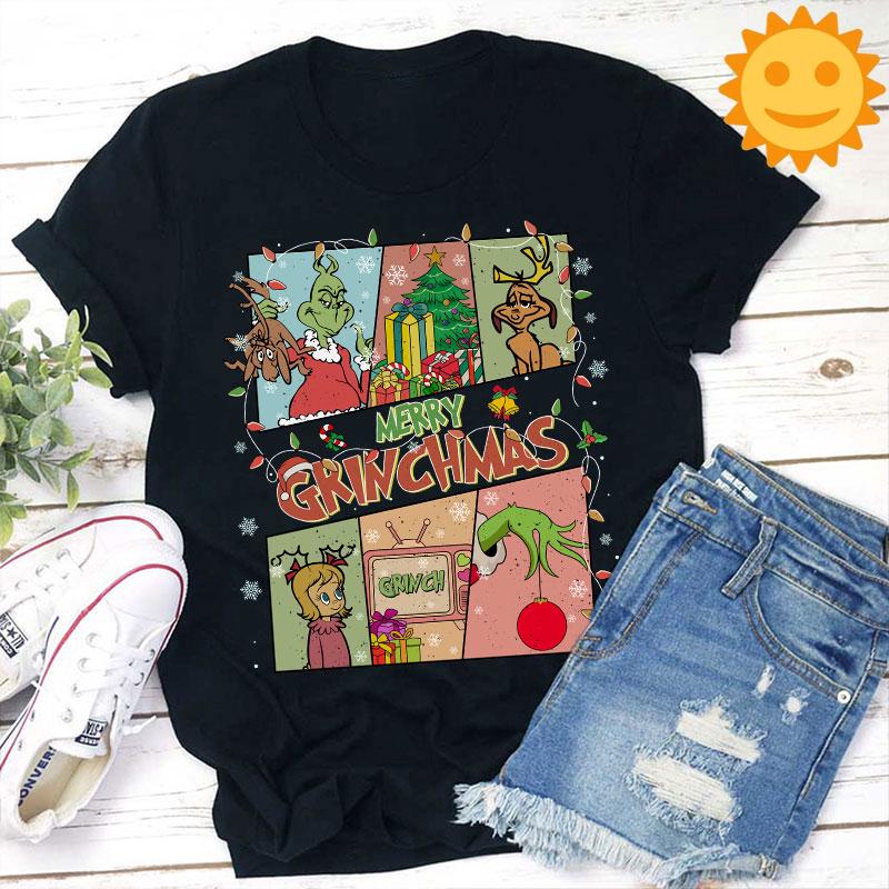 Merry Christmas Teacher Vintage T-Shirt, Christmas Shirt, Cute Christmas Gift, Santa Claus Shirt, Reindeer Shirt, Christmas Elf Shirt