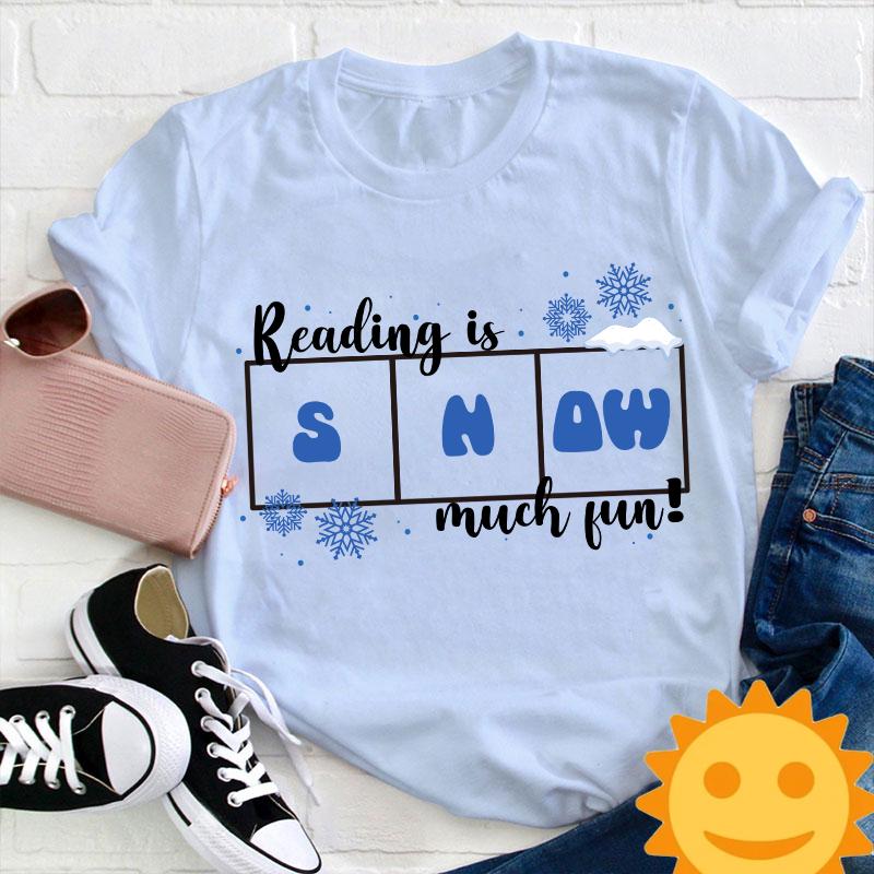 Reading Is Snow Much Fun Teacher Vintage T-Shirt, Reading Shirt, Cute Christmas Gift, Teacher Gift, Snow Shirt