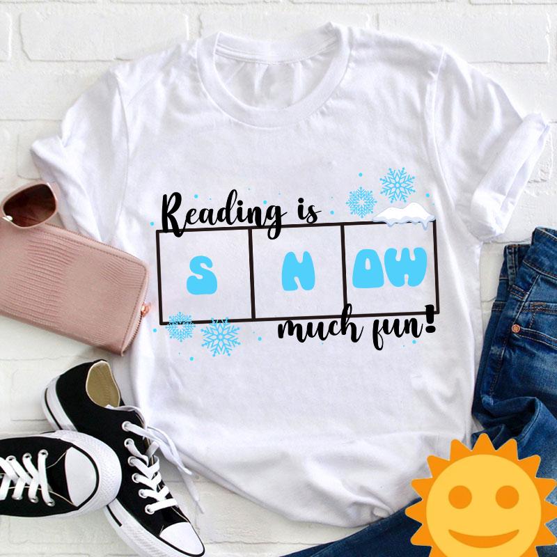 Reading Is Snow Much Fun Teacher Vintage T-Shirt, Reading Shirt, Cute Christmas Gift, Teacher Gift, Snow Shirt