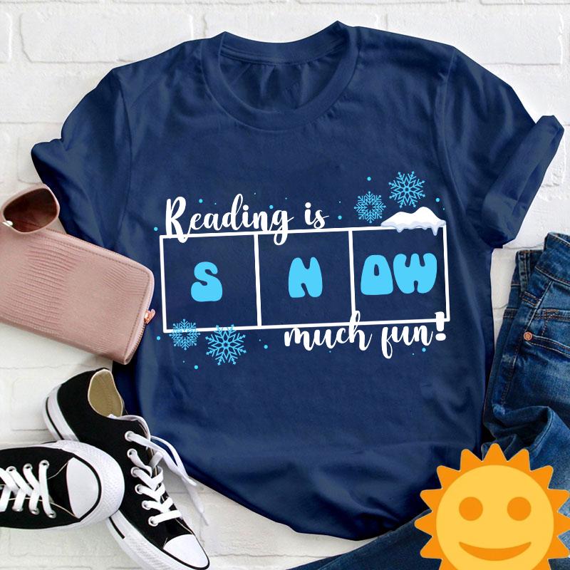 Reading Is Snow Much Fun Teacher Vintage T-Shirt, Reading Shirt, Cute Christmas Gift, Teacher Gift, Snow Shirt