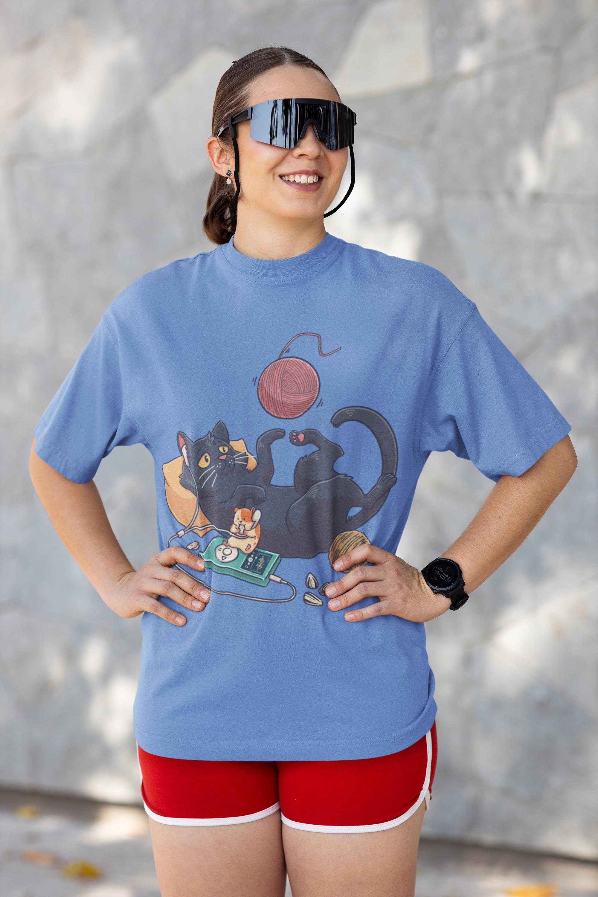 Ralaxing Cat T-Shirt | Cute Cat Shirt, Music Shirt, Cat Shirt, Cool Cat Shirt, Cat Playing Shirt, Funny Cat Shirt, Hamster Shirt, Kitty Tee,