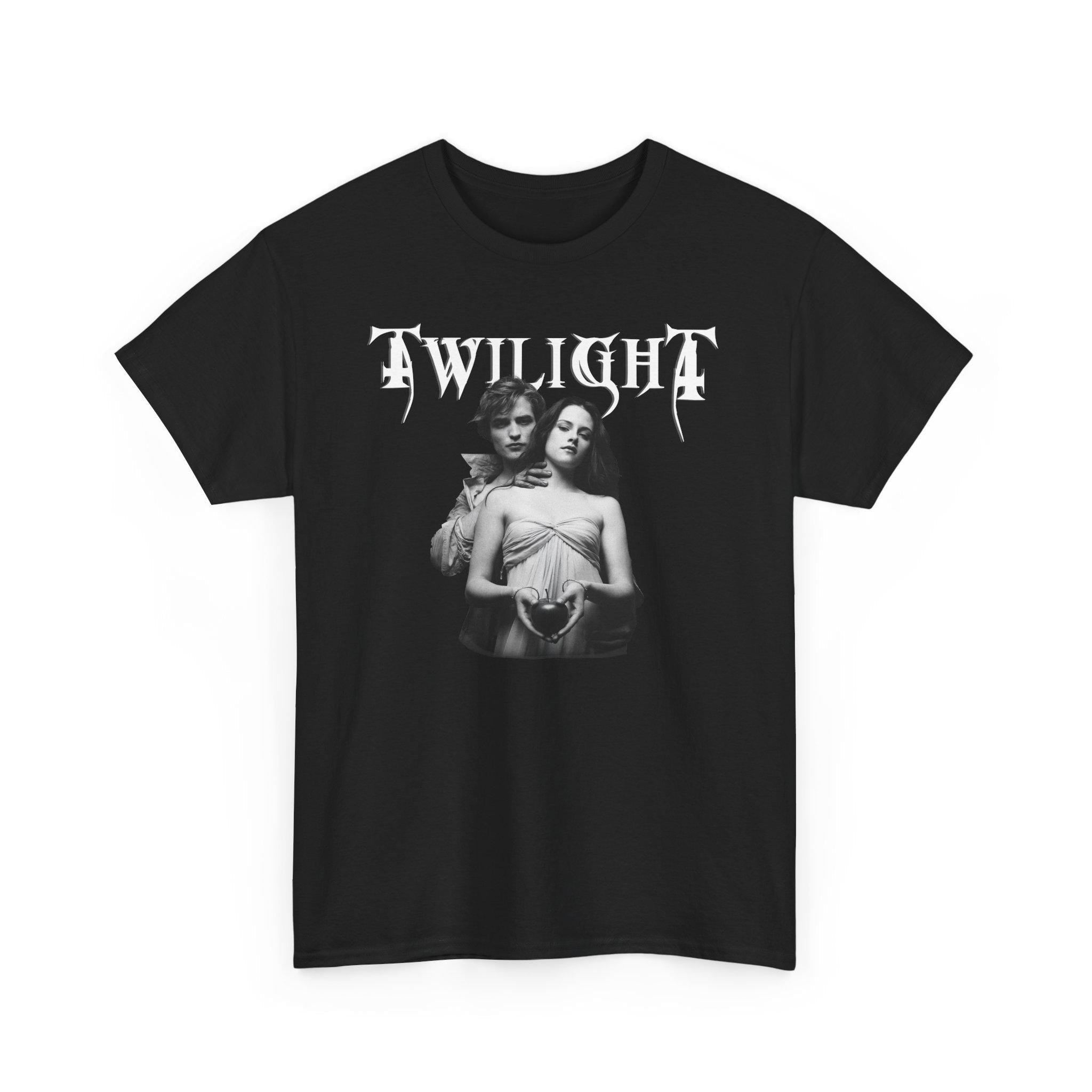 Twilight Metal Style Unisex Tee, Bella and Edward Graphic Shirt, Goth Tee, Vampire Couple Shirt, Alternative Rock Band Tee, Pop Culture Tee