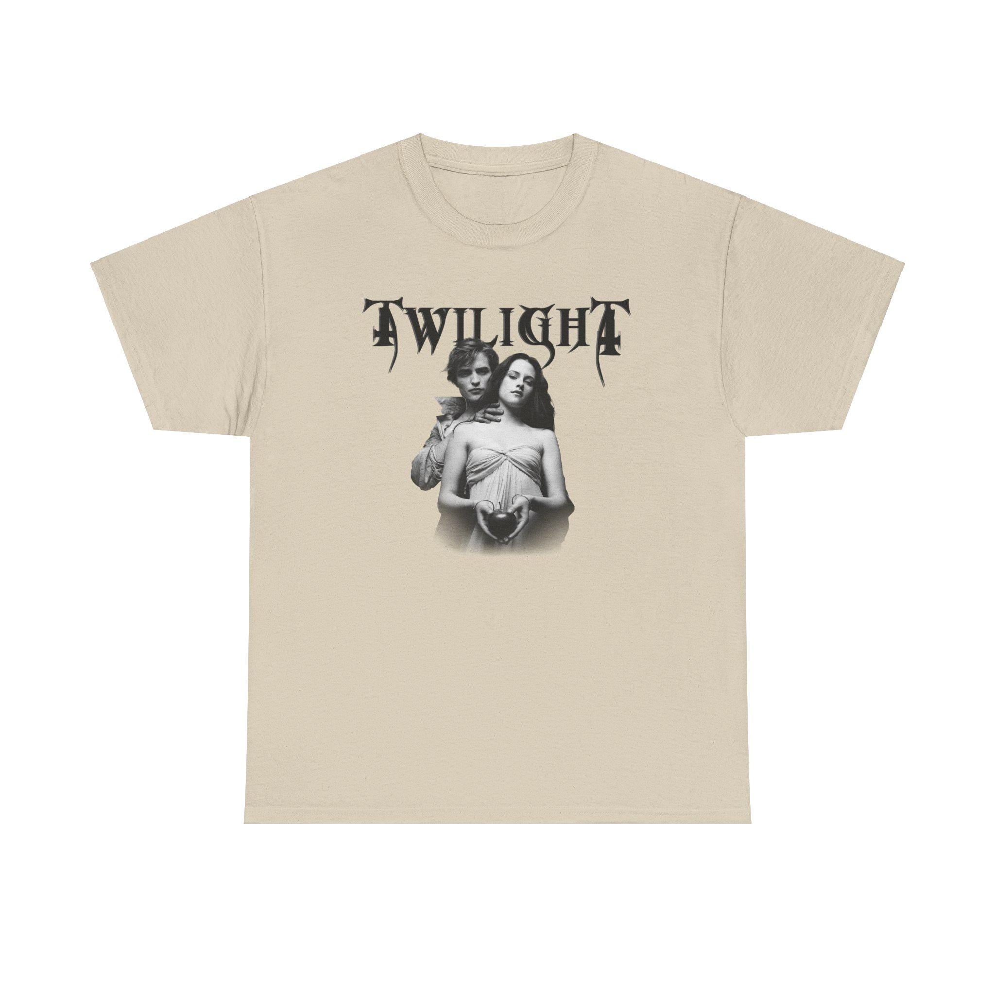 Twilight Metal Style Unisex Tee, Bella and Edward Graphic Shirt, Goth Tee, Vampire Couple Shirt, Alternative Rock Band Tee, Pop Culture Tee