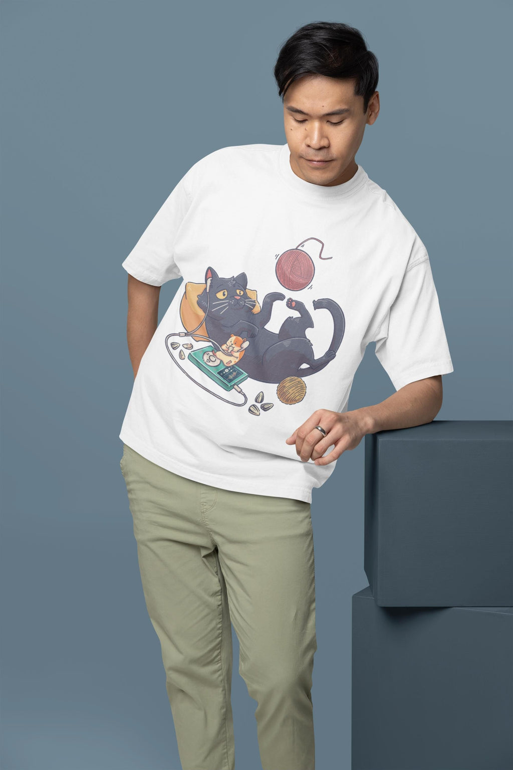 Ralaxing Cat T-Shirt | Cute Cat Shirt, Music Shirt, Cat Shirt, Cool Cat Shirt, Cat Playing Shirt, Funny Cat Shirt, Hamster Shirt, Kitty Tee,
