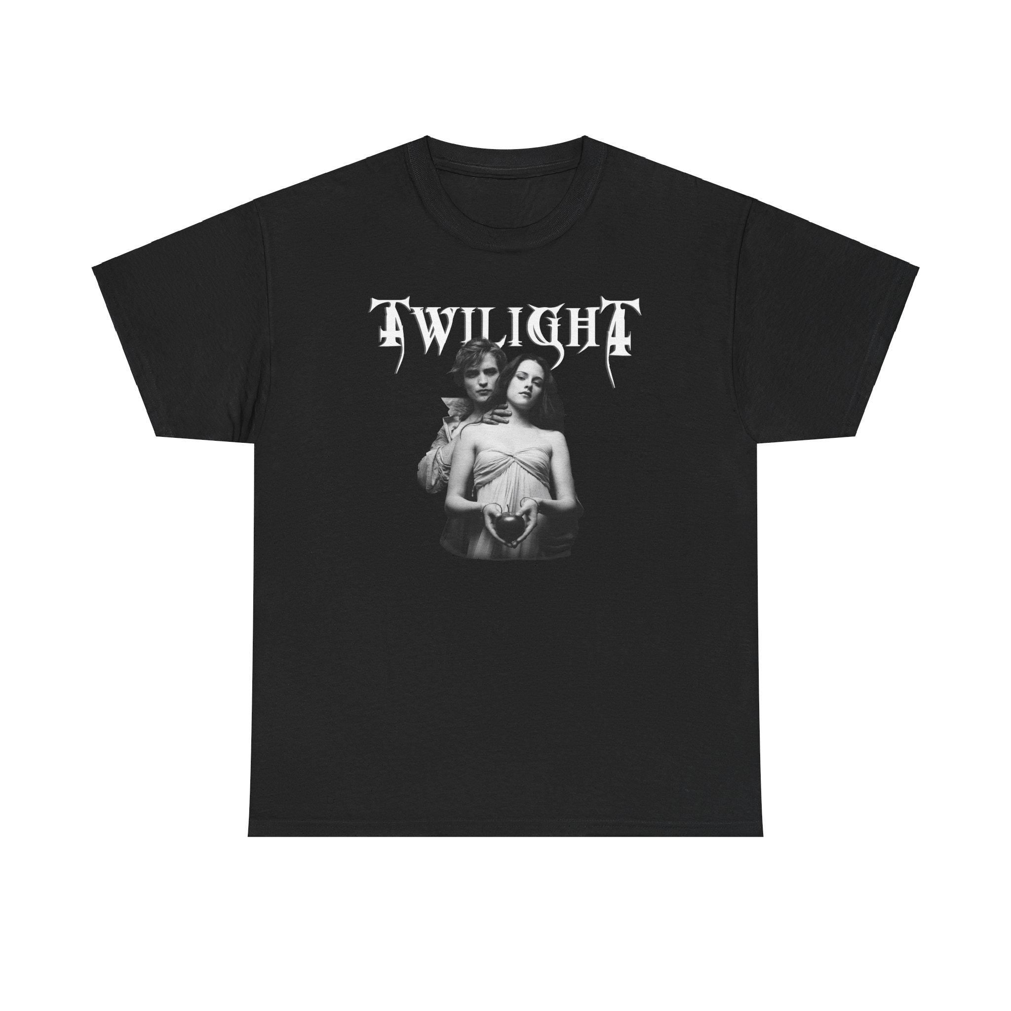 Twilight Metal Style Unisex Tee, Bella and Edward Graphic Shirt, Goth Tee, Vampire Couple Shirt, Alternative Rock Band Tee, Pop Culture Tee