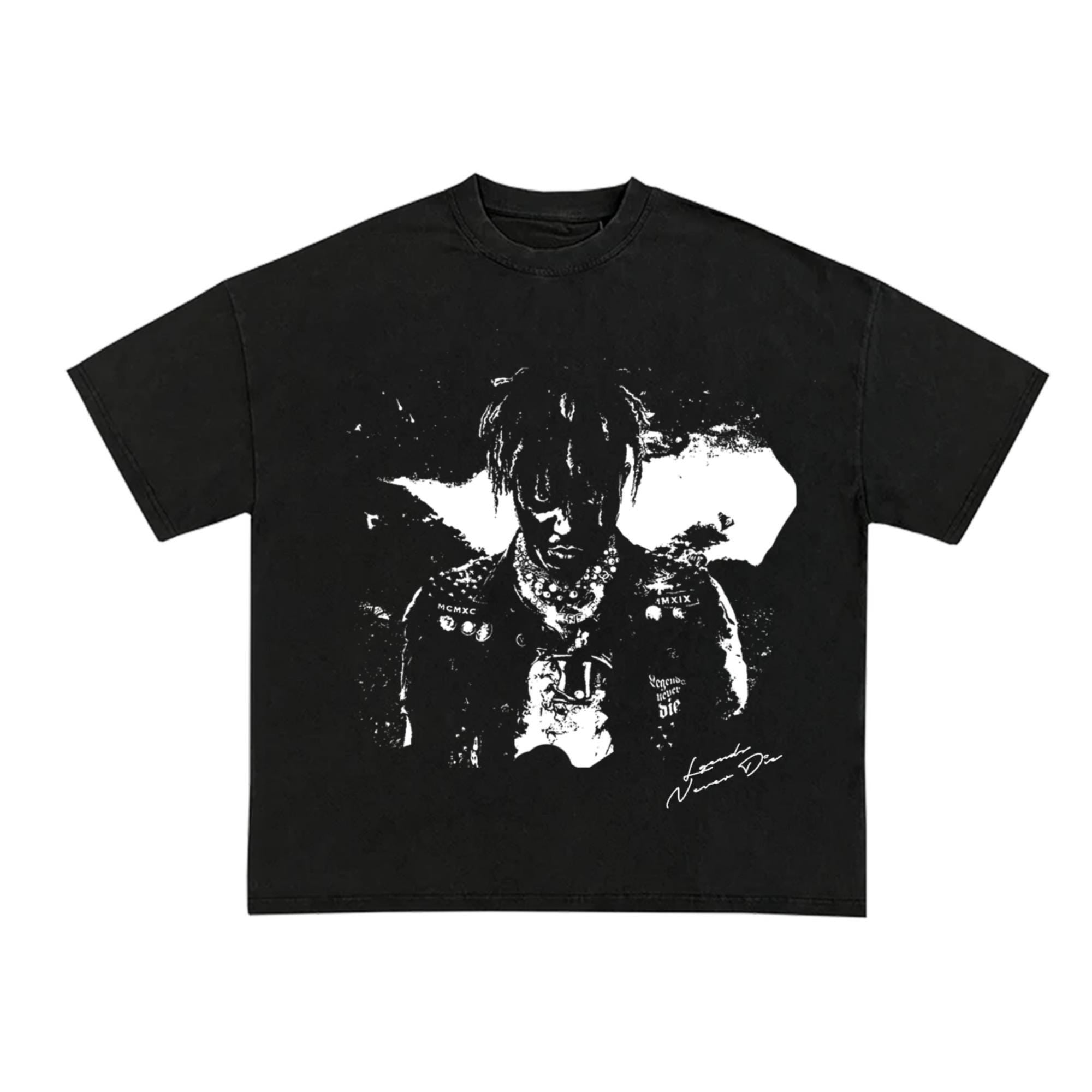 Juice Wrld "Legends Never Die" Garment Dyed T Shirt | Juice Wrld Shirt | Juice Wrld | Rap Shirt