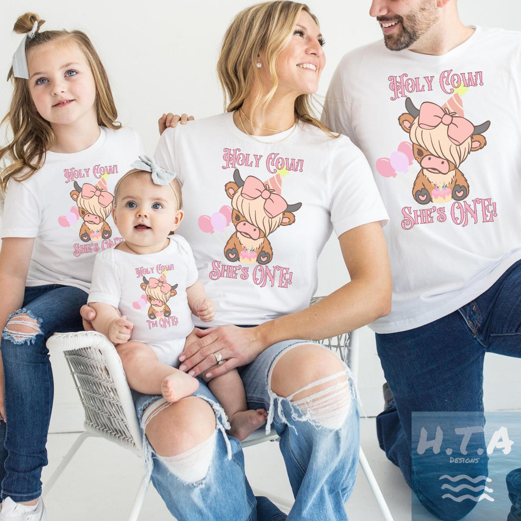 Holy Cow Im One Shirt, Western Country Mom Dad Shirts, Rodeo Mama Daddy Couples T-shirts, Country Girl Mama Shirt, Mom Dad Rodeo Shirt