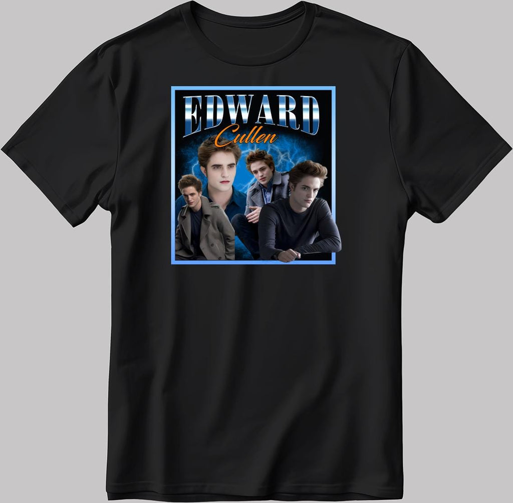 Famous Character Edward Cullen Figure, Short Sleeve White-Black Men's / Women's T Shirt T131