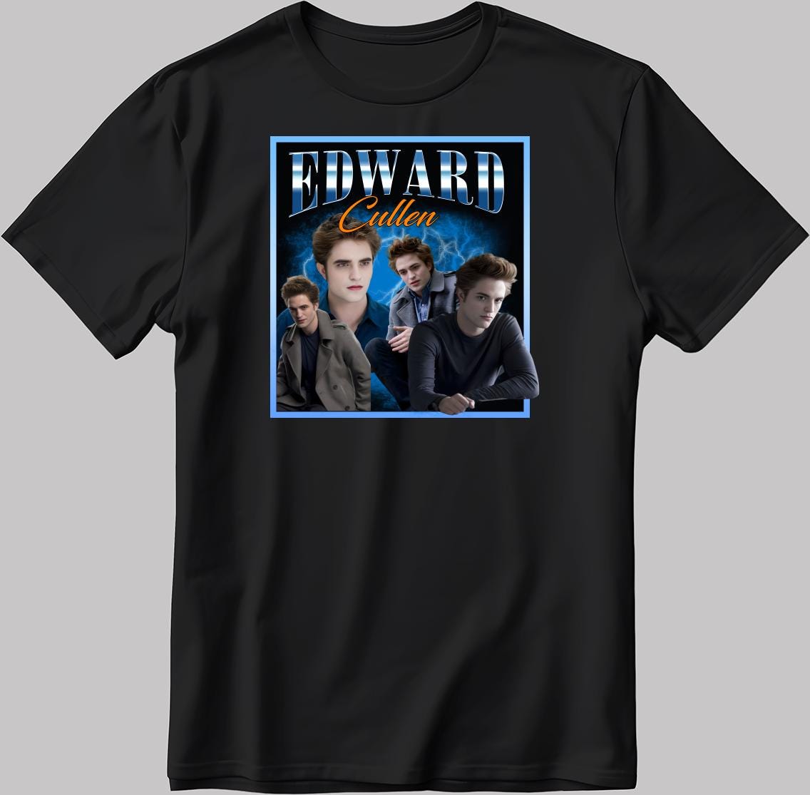 Famous Character Edward Cullen Figure, Short Sleeve White-Black Men's / Women's T Shirt T131