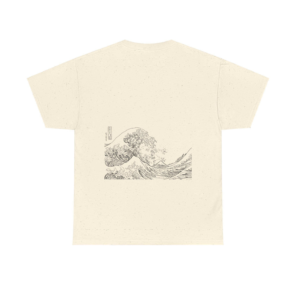 Timeless Elegance: The Great Wave off Kanagawa Tee â€“ Hokusai's Iconic Art in Minimalist Black-and-White for Everyday Style
