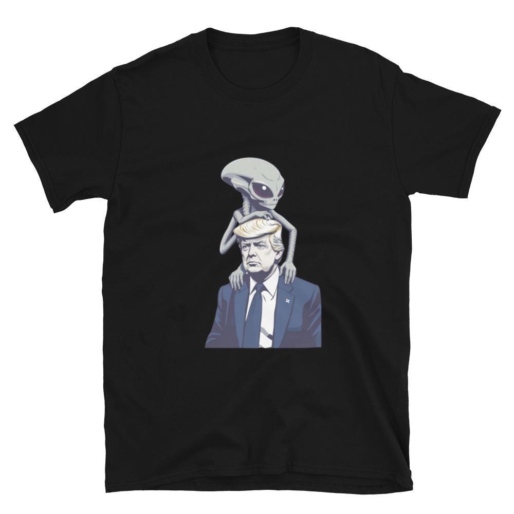 Trump Alien UFO Soft Style T-Shirt, Funny Trump Shirt, Alien Graphic Tee, UFO Graphic Shirt, Political Humor Tee