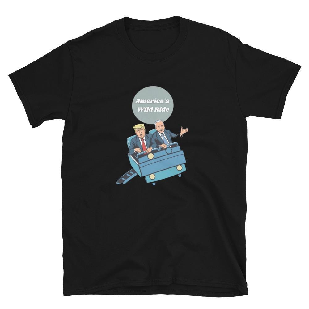 President Donald Trump Joe Biden American Rollercoaster Soft Style T-Shirt, Election Shirt, USA Shirt, Funny Political Tee