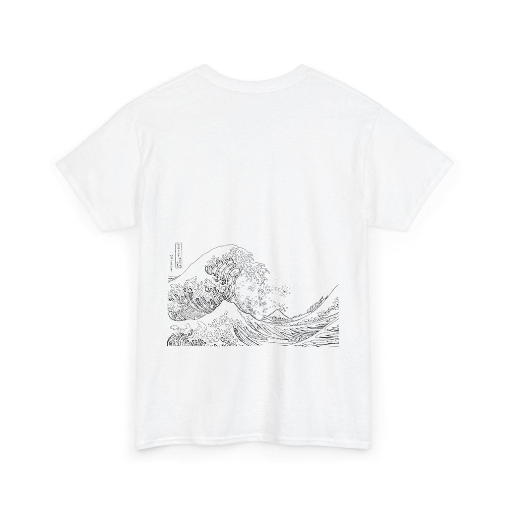 Timeless Elegance: The Great Wave off Kanagawa Tee â€“ Hokusai's Iconic Art in Minimalist Black-and-White for Everyday Style