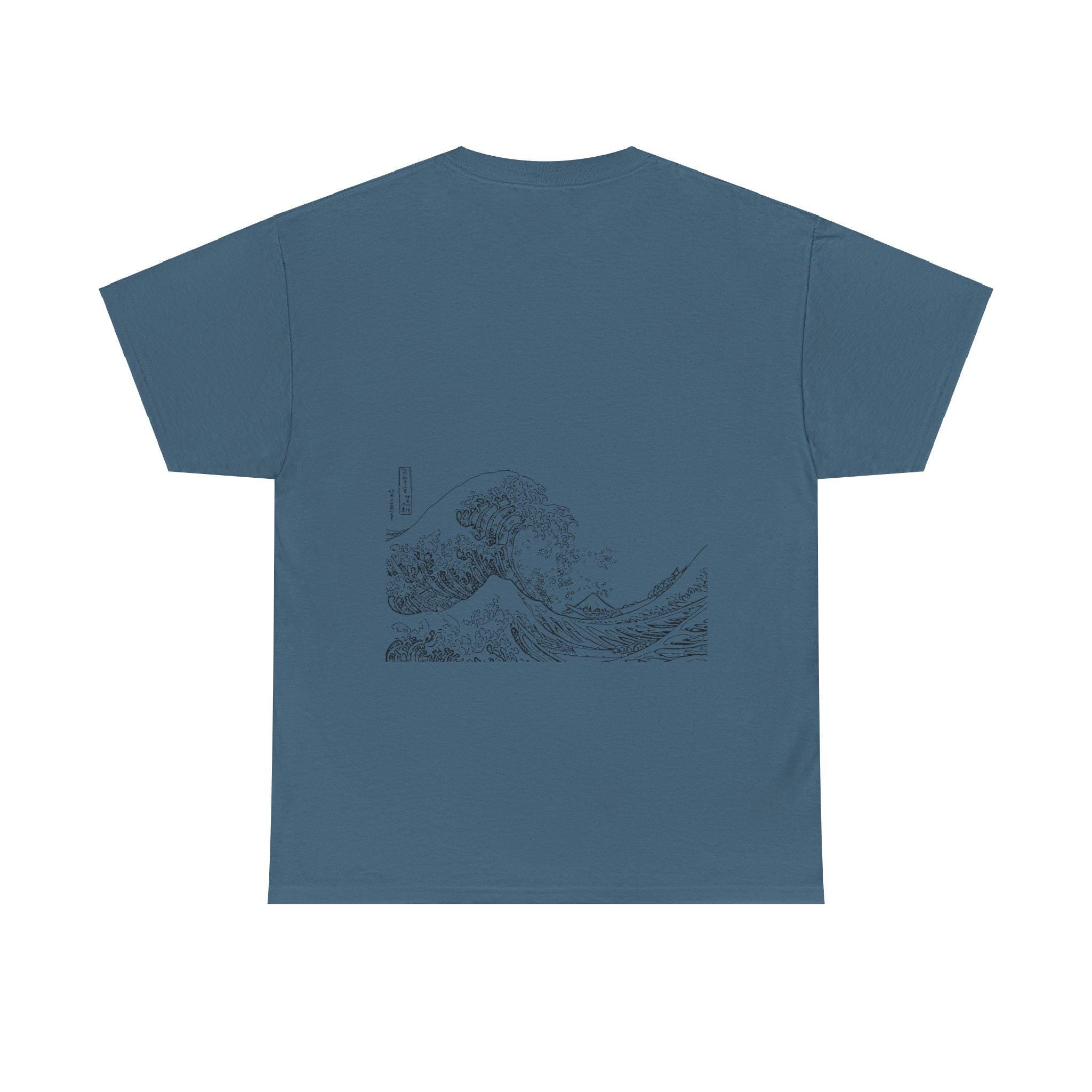 Timeless Elegance: The Great Wave off Kanagawa Tee â€“ Hokusai's Iconic Art in Minimalist Black-and-White for Everyday Style