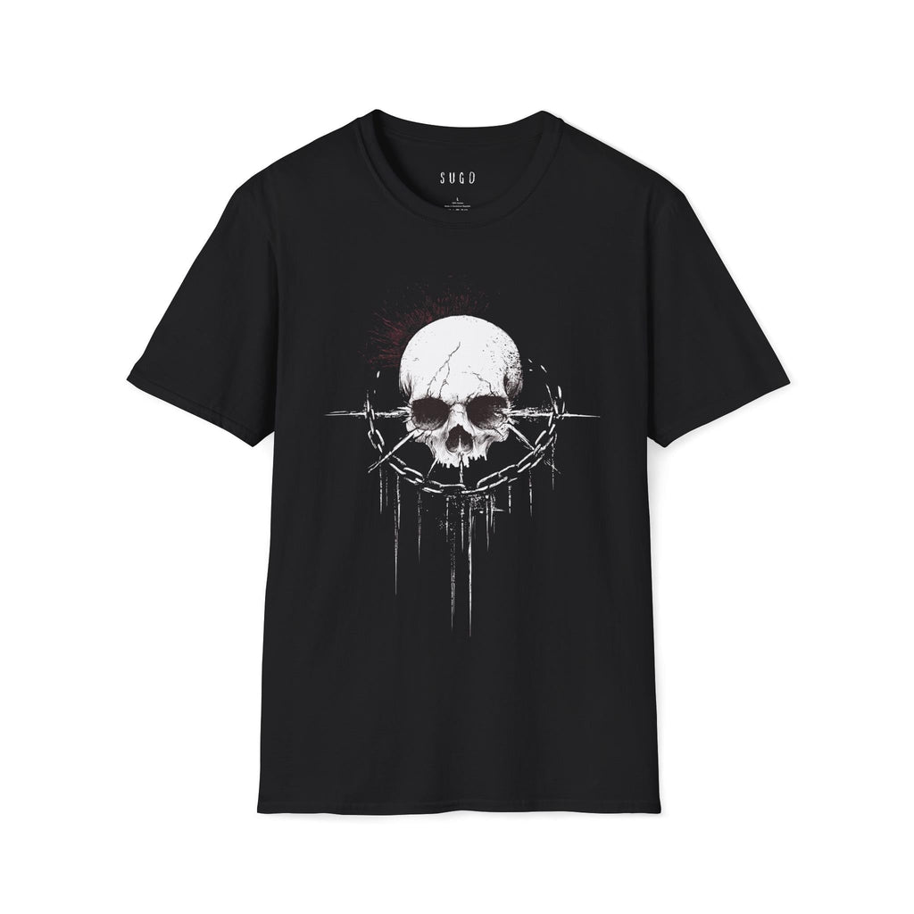 Gothic Skull Chain T-Shirt â€“ Horror Skeleton Shirt, Black Metal Alternative, Dark Academia, Folk Horror, Grunge & Weirdcore Gift Idea