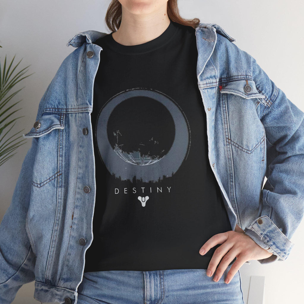 Rise as a Guardian with This Destiny-Inspired Tee â€“ Featuring The Traveler Design and Aetas Triumphi Crest, A Tribute to Triumphs!