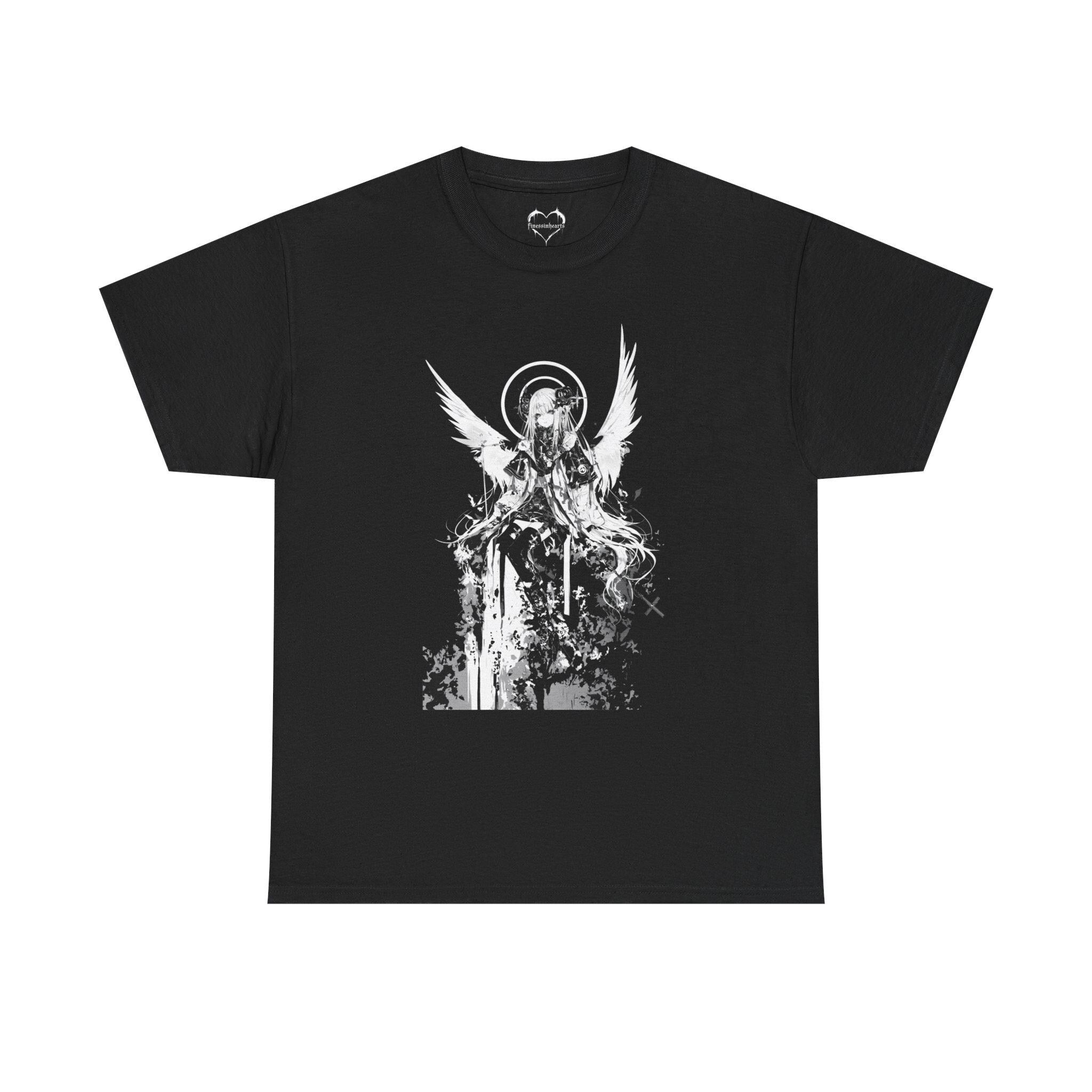 Chrome Angel Anime Shirt | Death Metal Tshirt | Unisex Tees | Streetwear Clothing | Graphic Tee | Black and White Tee | Anime | Japanese Art