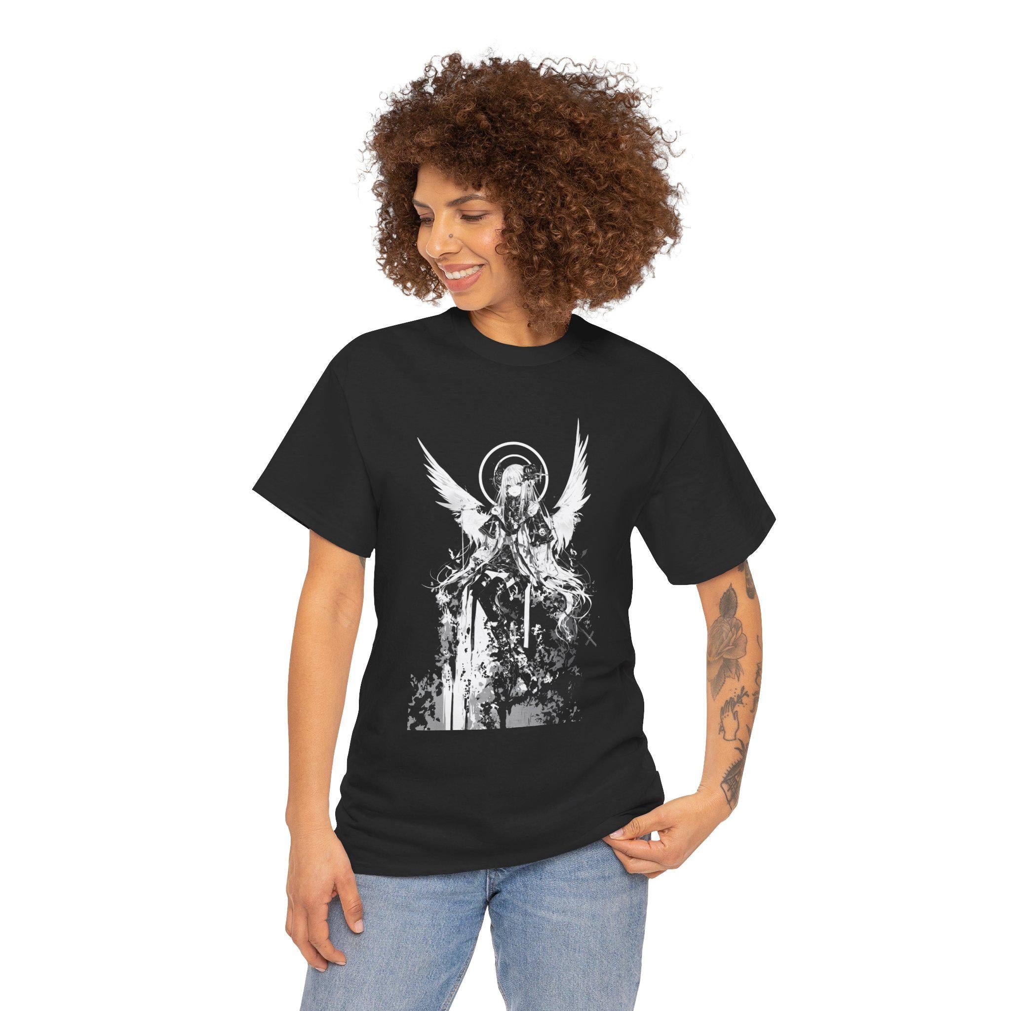 Chrome Angel Anime Shirt | Death Metal Tshirt | Unisex Tees | Streetwear Clothing | Graphic Tee | Black and White Tee | Anime | Japanese Art