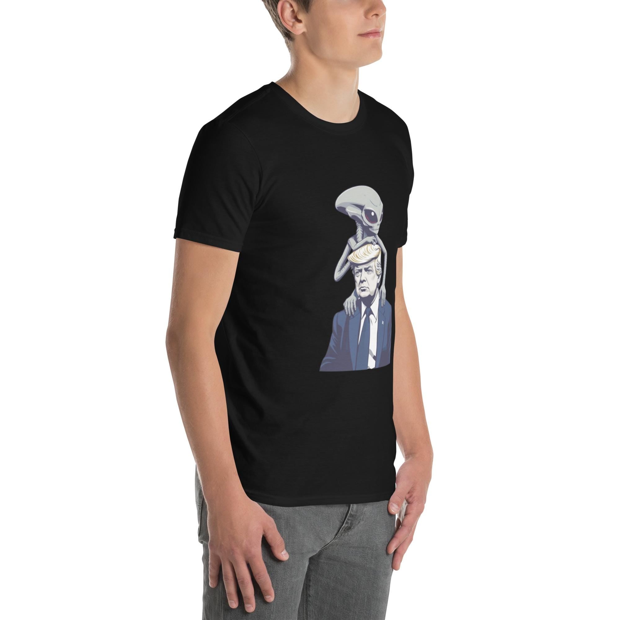 Trump Alien UFO Soft Style T-Shirt, Funny Trump Shirt, Alien Graphic Tee, UFO Graphic Shirt, Political Humor Tee
