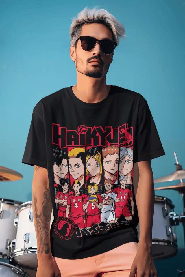 T-shirt, gift, gift her, gift men, gift boy gift, anime, anime shirts, anime gifts, , unisex, shoyo hinata, Haikyu!!, crow, tobio kageyama