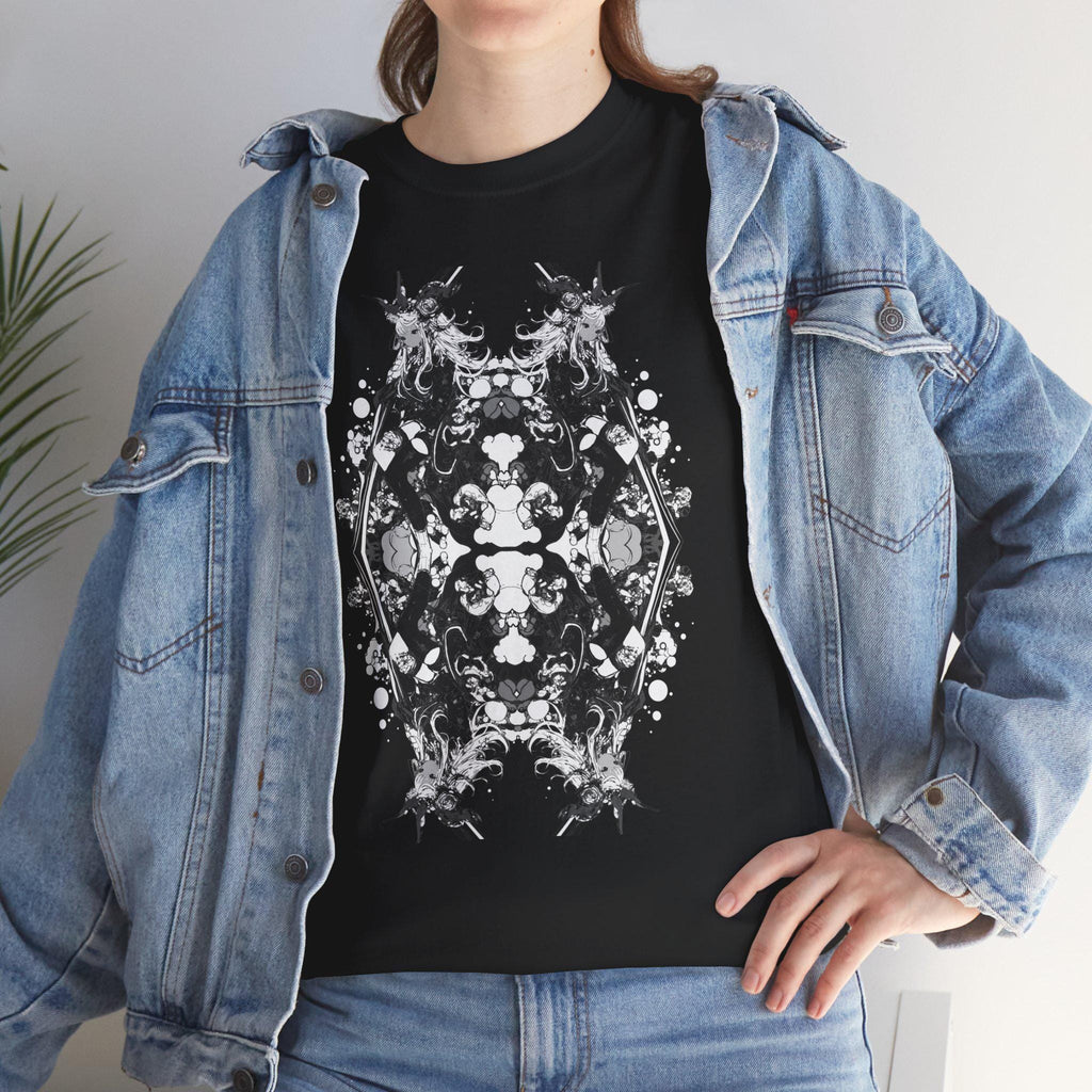 B&W Chrome Girl Kaleidoscope T | Graphic Tee | Streetwear | Graphic Tee | Casual Apparel | Streetwear Shirt | Trippy T Shirt | Unisex Tee