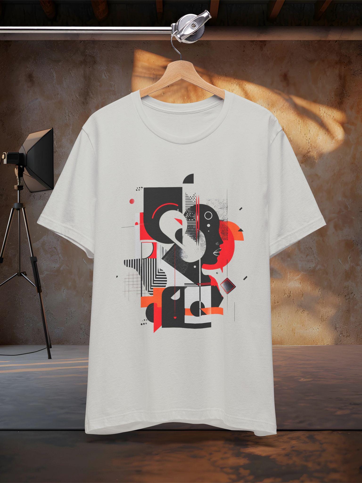 Artistic Unisex Jersey Tee, Modern Graphic Tee, Abstract Design Shirt, Casual Wear, Gift for Art Lovers