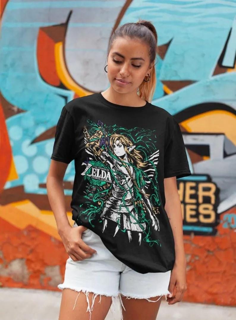 Unisex Graphic Tee - Video Games Shirt - Retro Gaming Tees for Gamers Vintage 90s T Shirt - Anime Manga Shirt