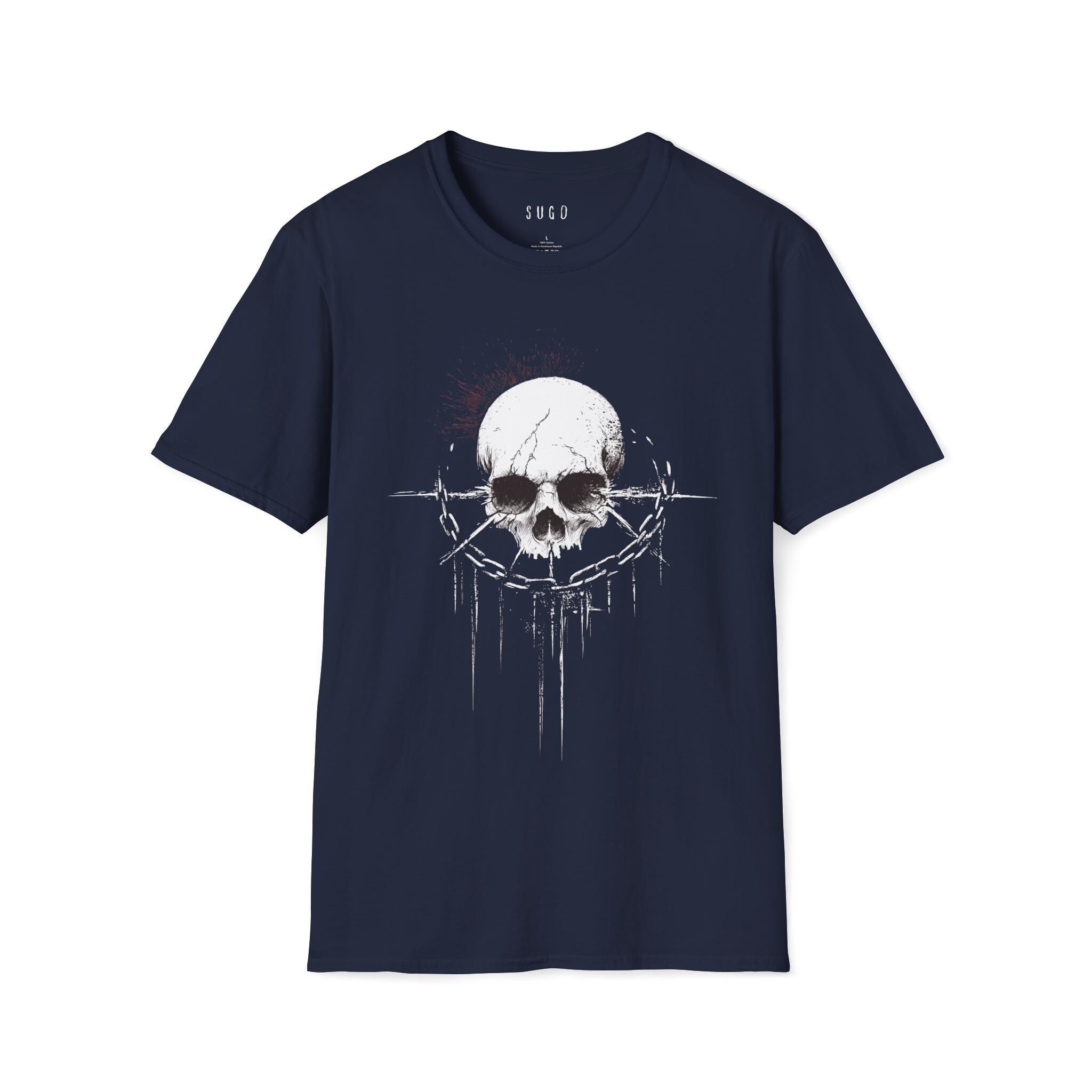 Gothic Skull Chain T-Shirt â€“ Horror Skeleton Shirt, Black Metal Alternative, Dark Academia, Folk Horror, Grunge & Weirdcore Gift Idea