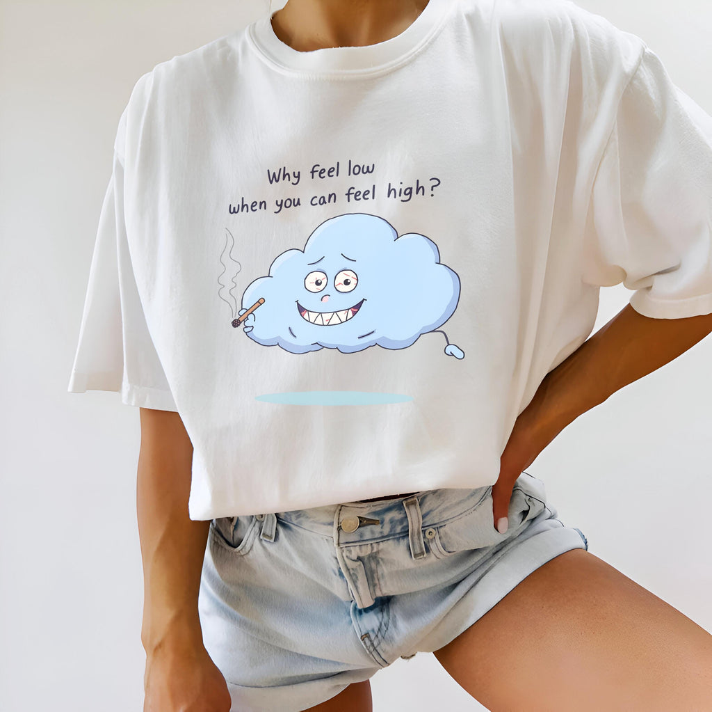 Comfort Colors, "High Cloud" Shirt, Unisex Casual Wear, Funny Gift for Friends, Laid-back Style, Funny Shirt, 420 Stoner Shirt