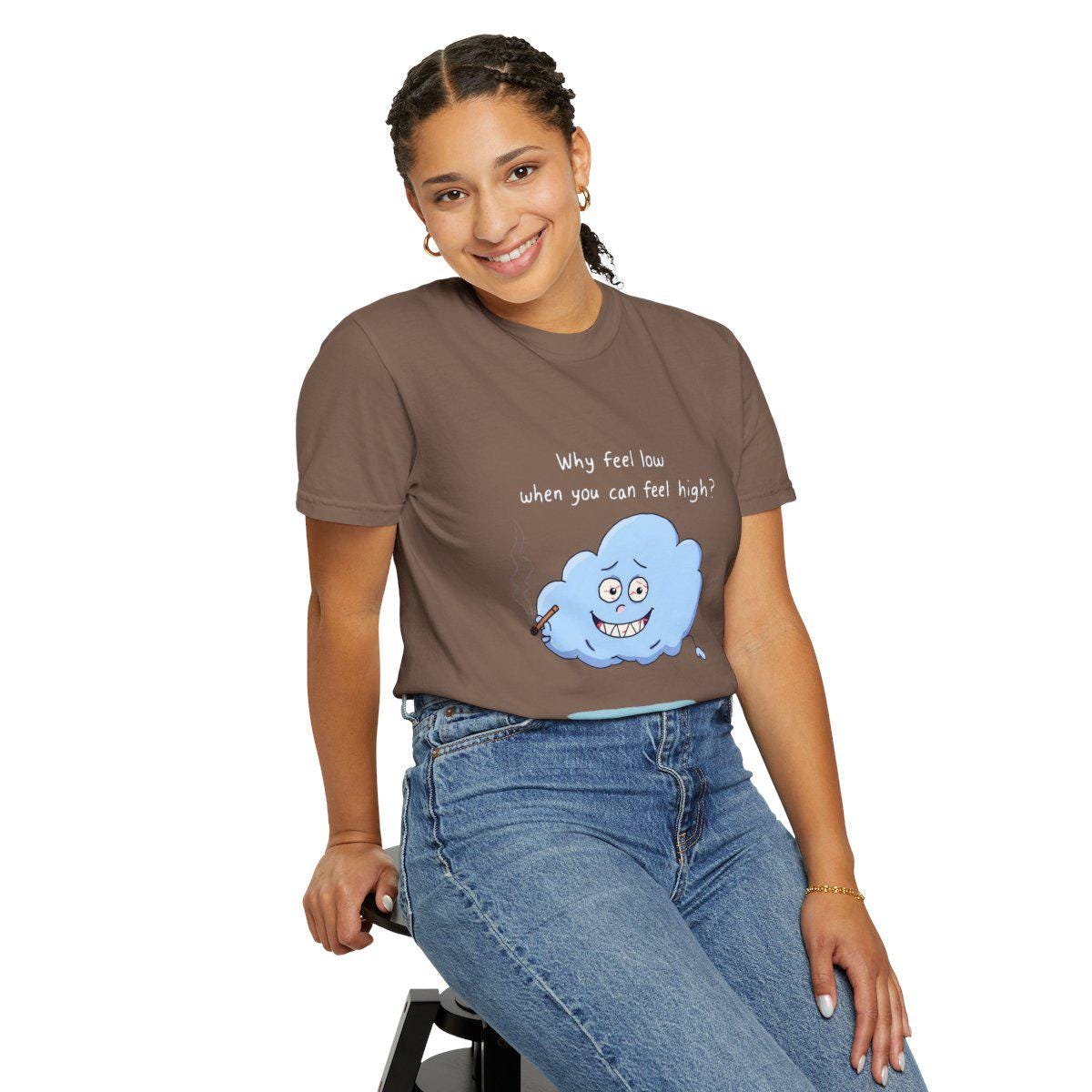 Comfort Colors, "High Cloud" Shirt, Unisex Casual Wear, Funny Gift for Friends, Laid-back Style, Funny Shirt, 420 Stoner Shirt