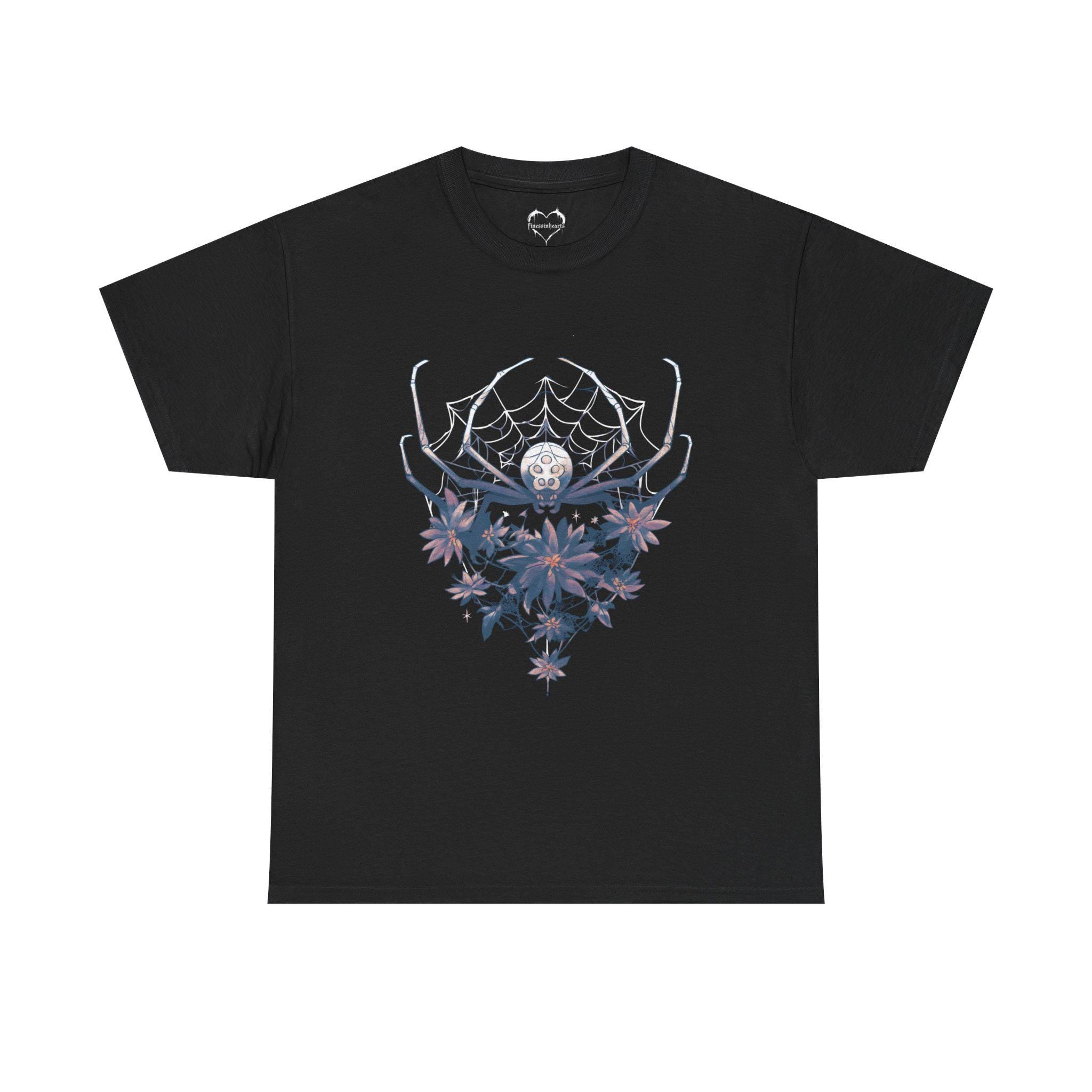 Spider Floral Tee | Death Metal Tshirt | Punk Graphic TShirt | Unisex Tee | Streetwear Clothing | Vintage Art | Band Tees | Spider Shirt