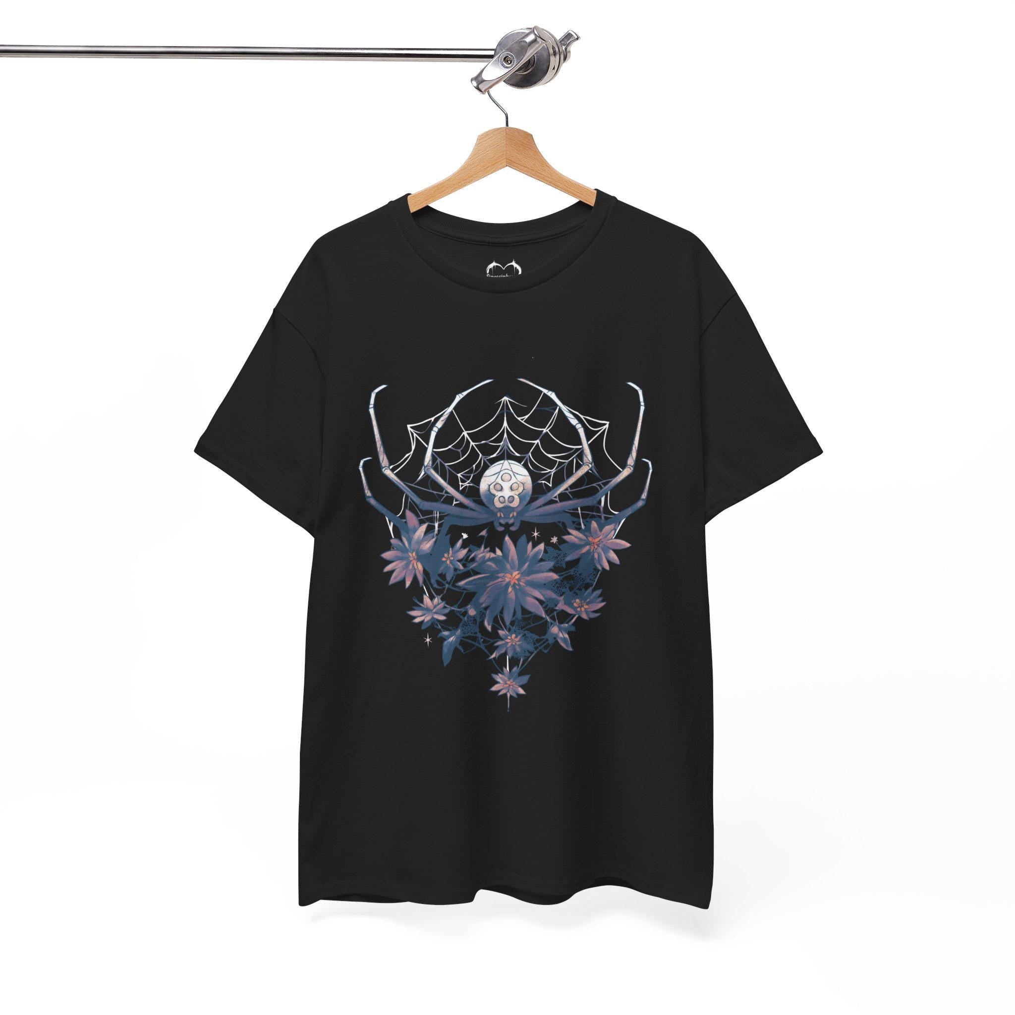 Spider Floral Tee | Death Metal Tshirt | Punk Graphic TShirt | Unisex Tee | Streetwear Clothing | Vintage Art | Band Tees | Spider Shirt