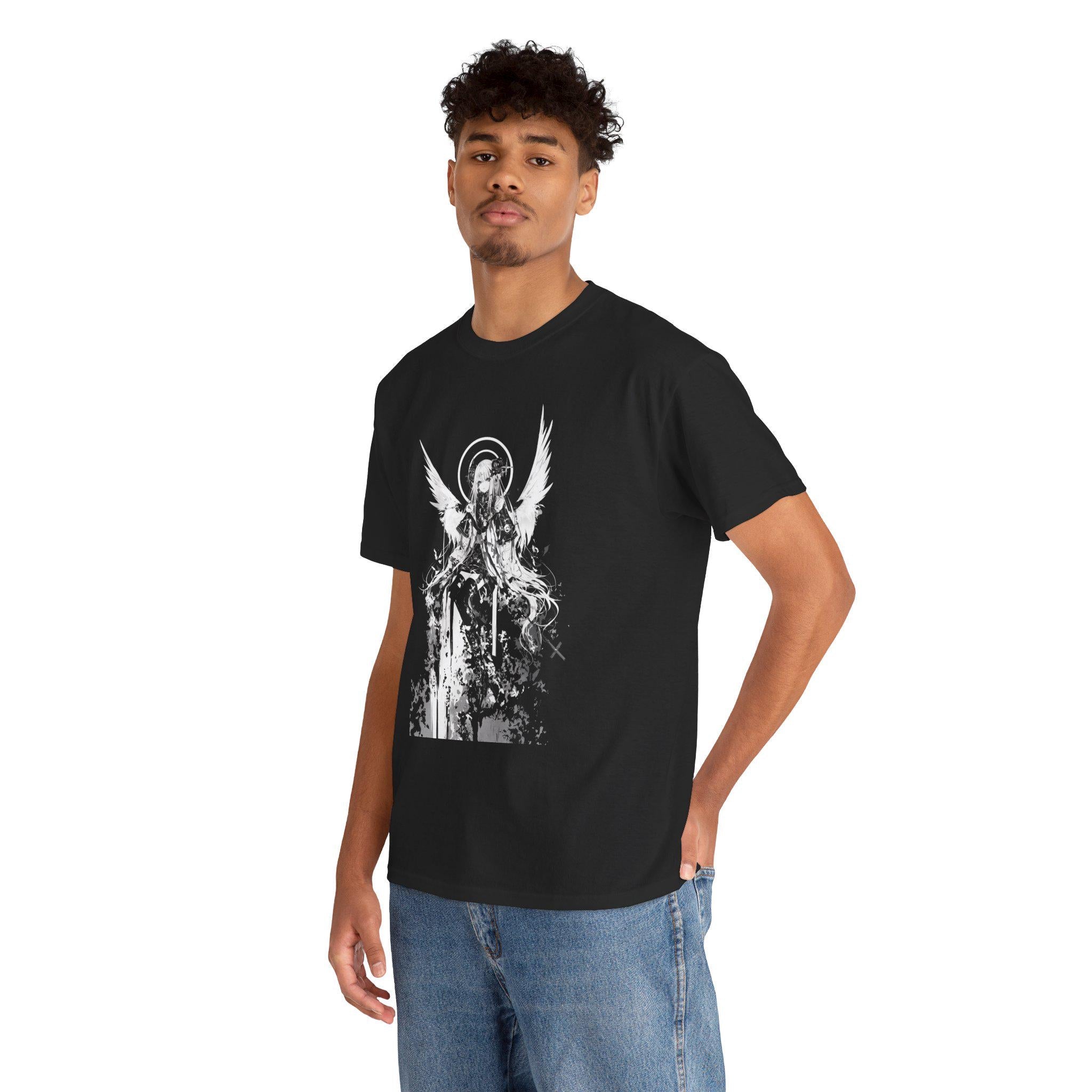 Chrome Angel Anime Shirt | Death Metal Tshirt | Unisex Tees | Streetwear Clothing | Graphic Tee | Black and White Tee | Anime | Japanese Art