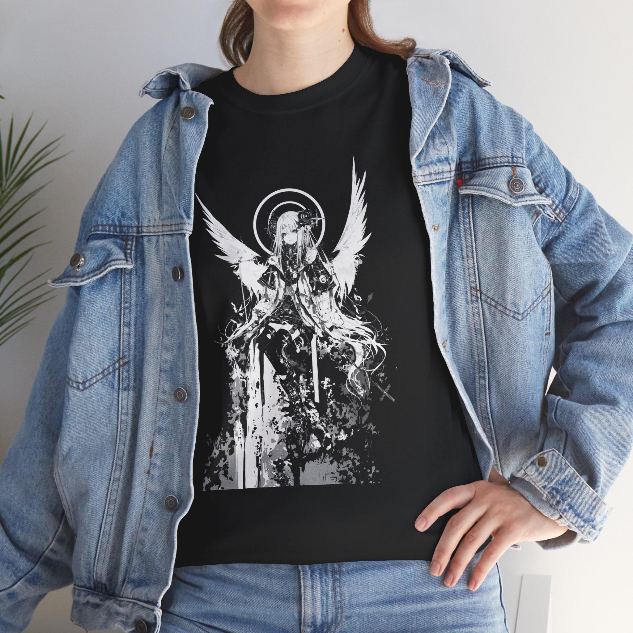 Chrome Angel Anime Shirt | Death Metal Tshirt | Unisex Tees | Streetwear Clothing | Graphic Tee | Black and White Tee | Anime | Japanese Art