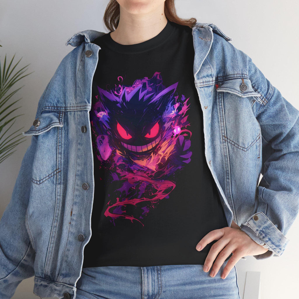 Spooky Gengar Shirt | Anime Graphic Tee | Unisex Tee | Streetwear Clothing | Japanese Art | Neon Graphic Art | Video Game Tees | Anime Shirt