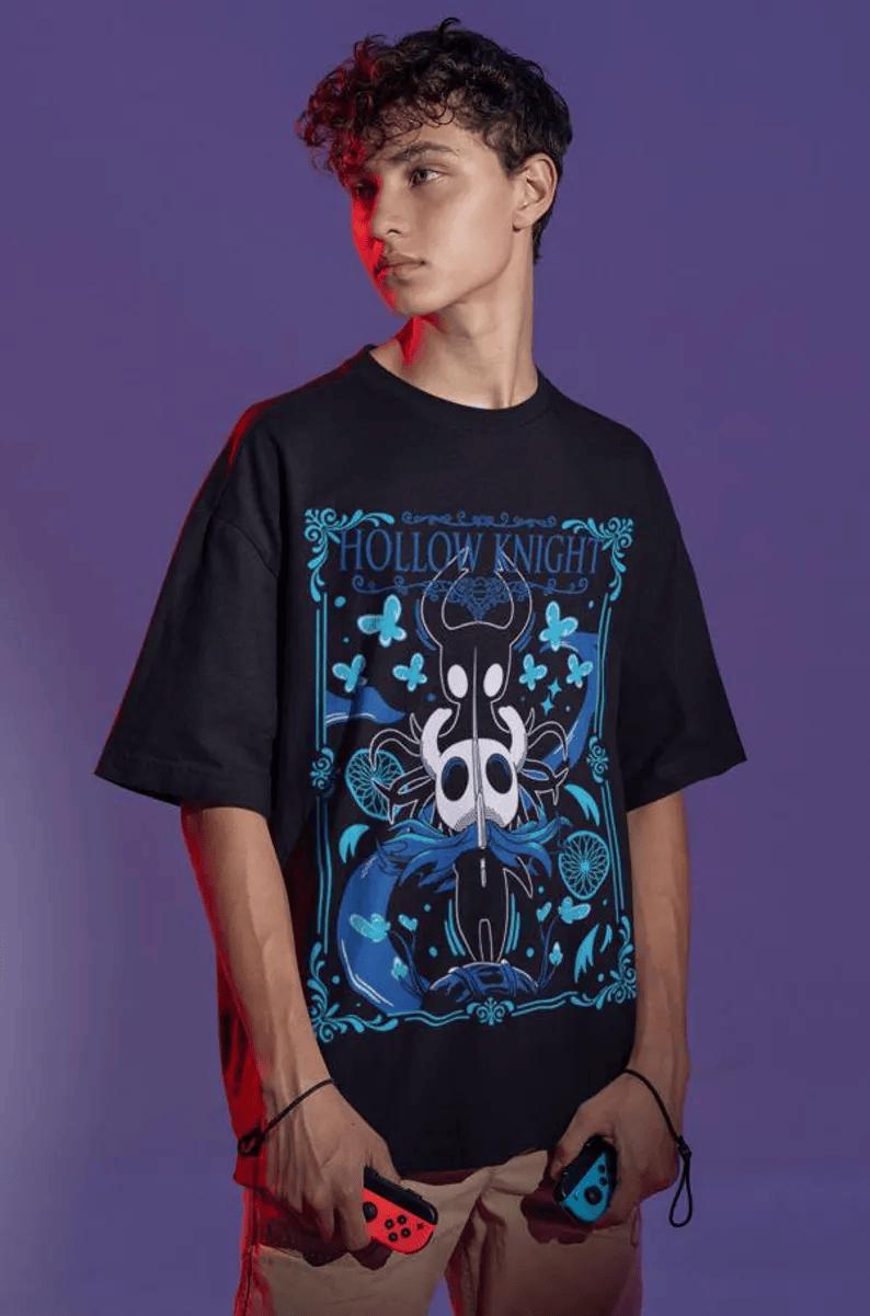 Unisex Hollow Knight Gaming T-Shirt, Indie Shirt, Graphic Anime Tee,Japanese Art Style Fanart Shirt,Illustration shirt,hollowknight