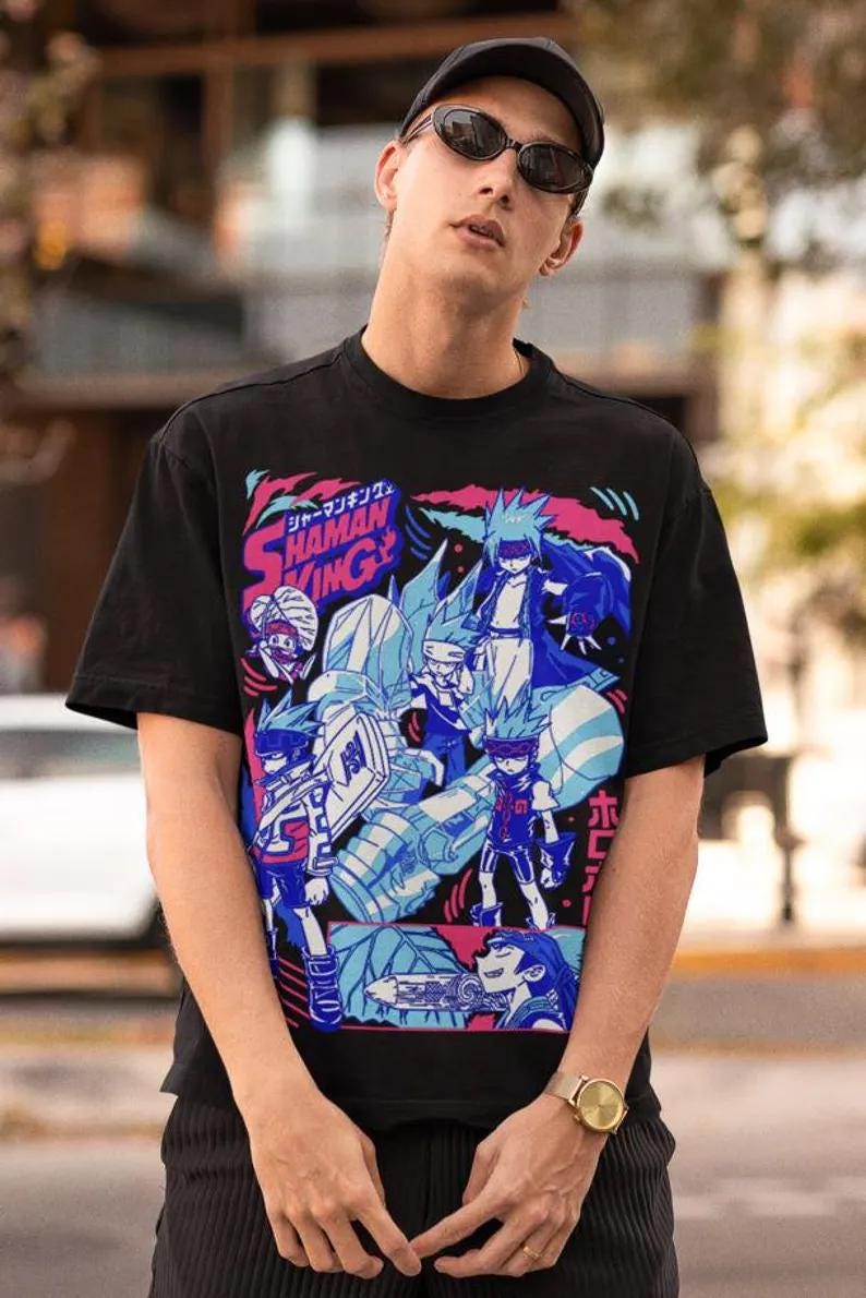Shaman King Yoh Asakura T-Shirt , 100% Cotton Tee , Men's Women's, Graphic Anime Tee, Manga Shirt