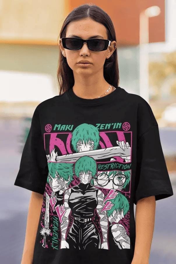 Limited Maki Zenin T Shirt - Vintage Retro Anime T Shirt - Vintage 90s T Shirt - Anime Manga Shirt - Gift For Otaku - Unisex T Shirt