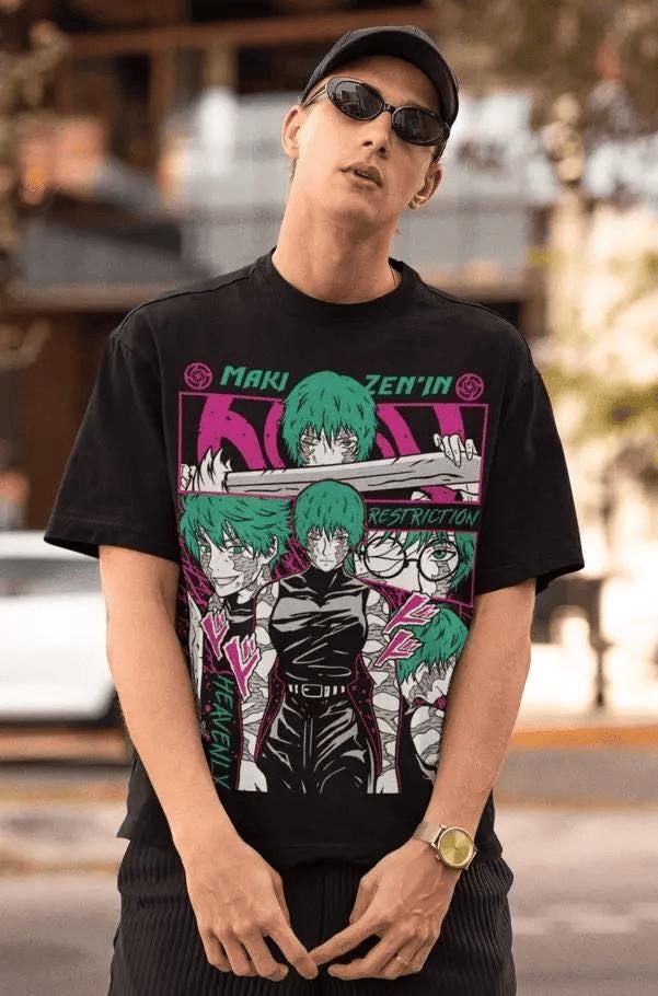 Limited Maki Zenin T Shirt - Vintage Retro Anime T Shirt - Vintage 90s T Shirt - Anime Manga Shirt - Gift For Otaku - Unisex T Shirt