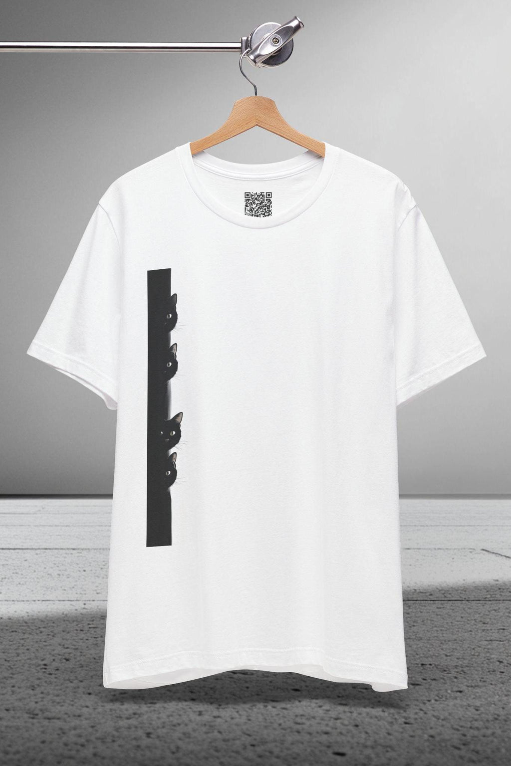 peeking cat shirt, Black Cats TShirt, Minimalist Cat Tee, Cute Gothic Apparel, Dark Aesthetic T-Shirt, Cat Fashion, Cats Apparel, Cat Lover.