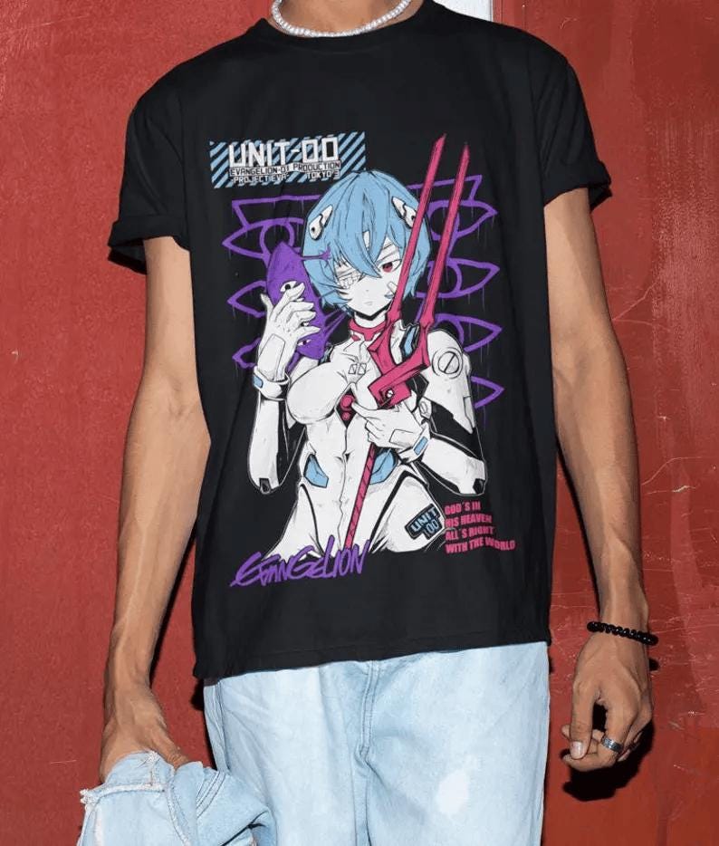 Unit-00 Unisex T-shirt,  Anime Vintage Special Anime Manga Shirt, Anime Shirt,Manga Shirt, Japan
