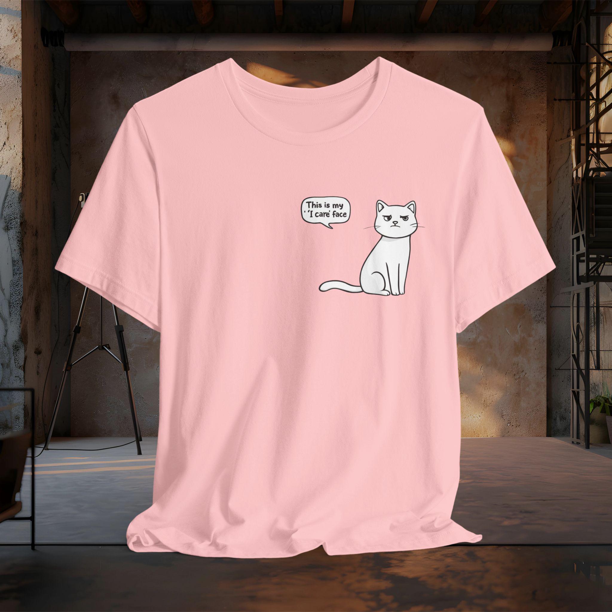 This Is My 'I Care' Face Shirt | Funny Grumpy Cat Tee | Sarcastic Cat Graphic | Unbothered Mood Shirt | Sassy Pet Lover Gift