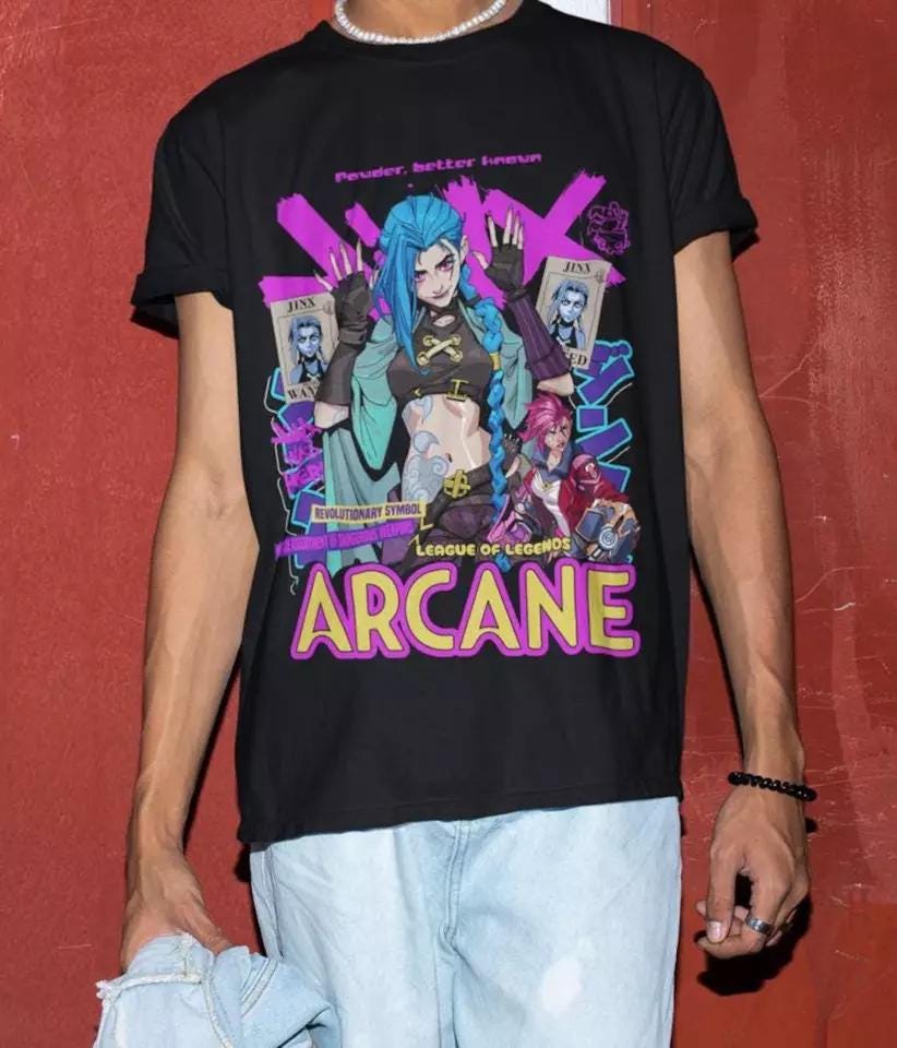 Jinx Arcane T-Shirt | Gaming Shirt | LOL Shirt | Video Game Shirt | Moba Game Shirt | Gamer Shirt | Game Lover Shirt | Gaming Legend Apparel