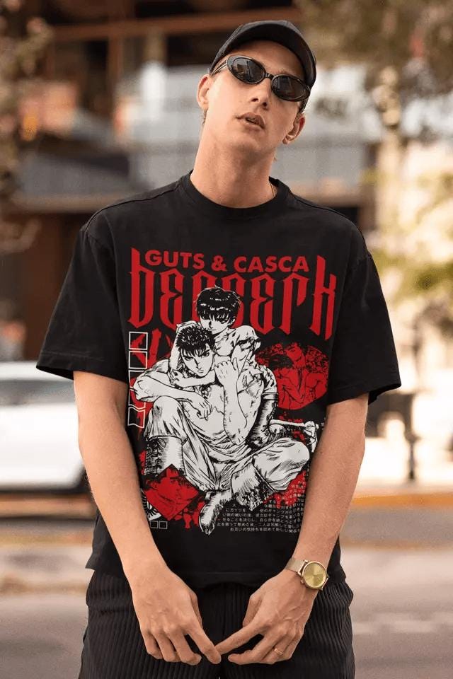 Anime Vintage Special Unisex T-shirt, Anime Manga Shirt, Anime Shirt, Black Swordsman, Skull Knight, Graphic Anime Tee, Manga Shirt, Japan