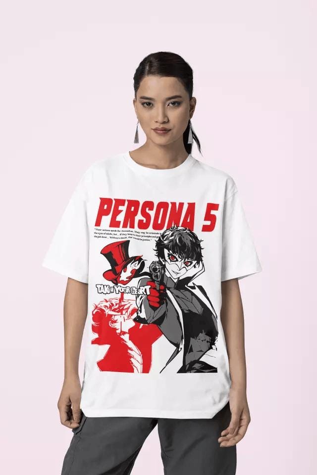 Persona 5, Goro Akechi, Shin Megami Tensei, Game Gift, Gaming Shirt, Anime T-Shirt, Manga Shirt, Gift for Gamer,Online Gamer Gift Video Game