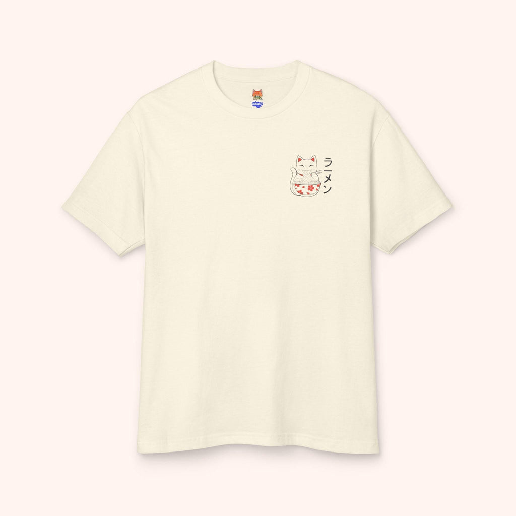 Cute Ramen Cat Tshirt, Japanese Kawaii Cat T-Shirt, Unisex Cotton Tshirt