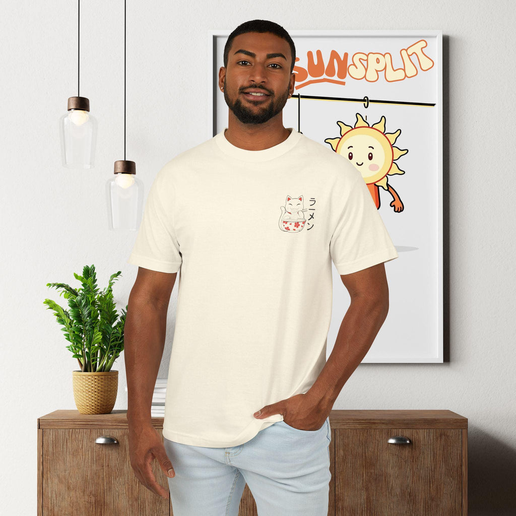 Cute Ramen Cat Tshirt, Japanese Kawaii Cat T-Shirt, Unisex Cotton Tshirt