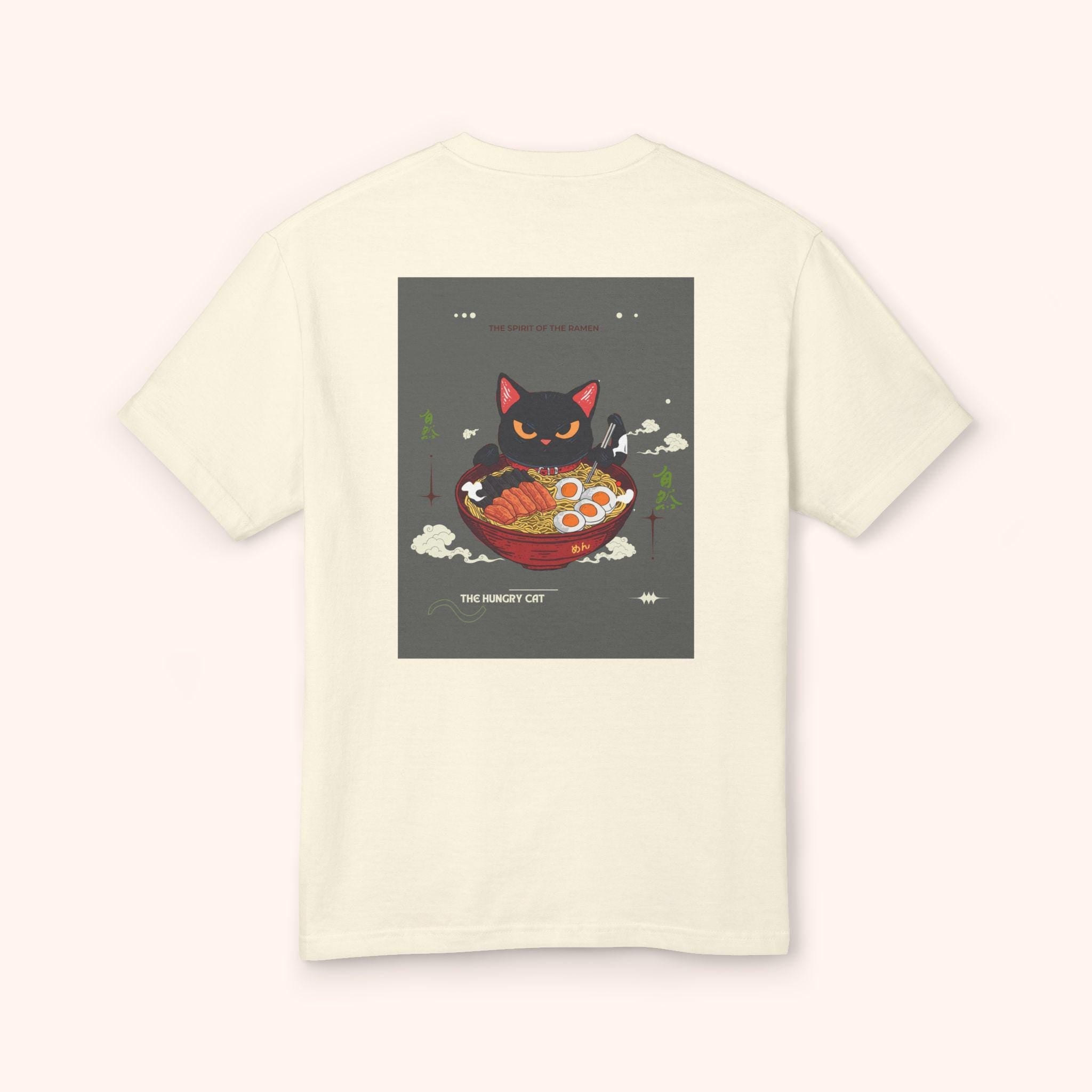 Cute Ramen Cat Tshirt, Japanese Kawaii Cat T-Shirt, Unisex Cotton Tshirt