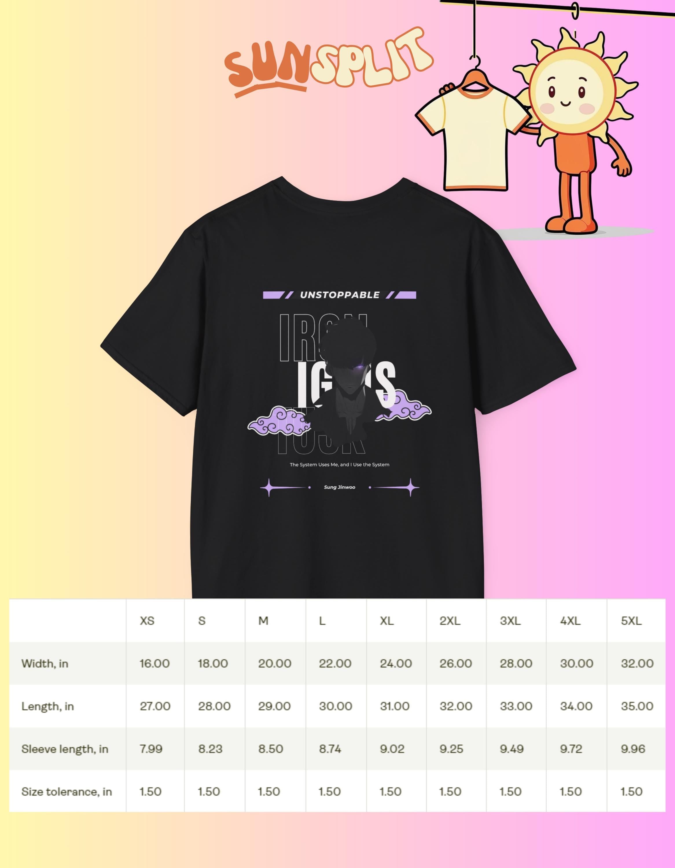 Unisex Solo Leveling Sung Jinwoo T-Shirt, EXCHANGE Tshirt, Anime, Casual, Streetwear Tshirt